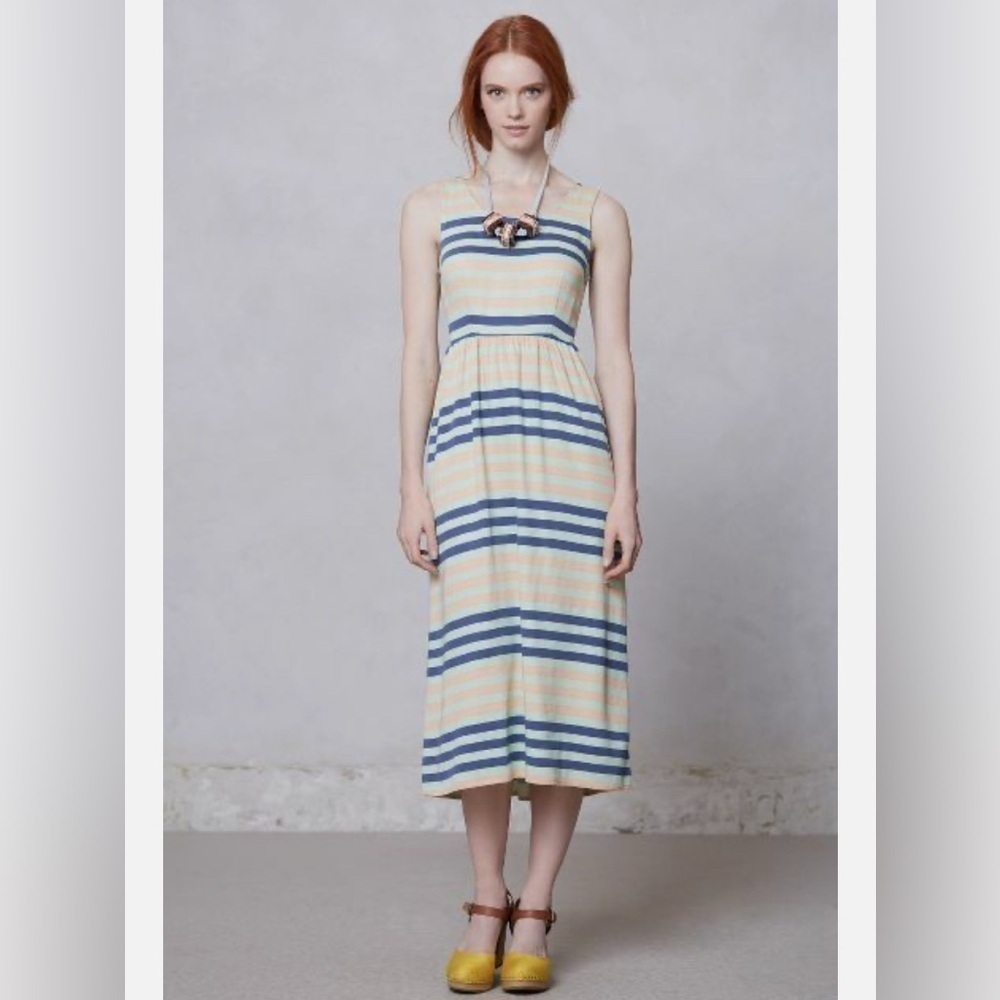 Dusen Dusen Spring Striped Sleeveless Midi Dress Size 2